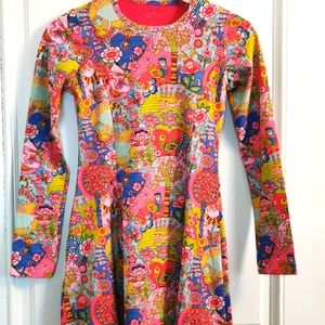 OILILY Size 152 Girls 12 Super cute animal vibrant long sleeve dress.